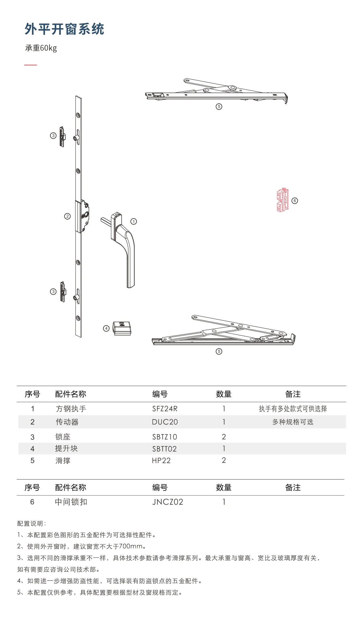 Original factory technical drawing for outward-casement-60kg (factory drawing)