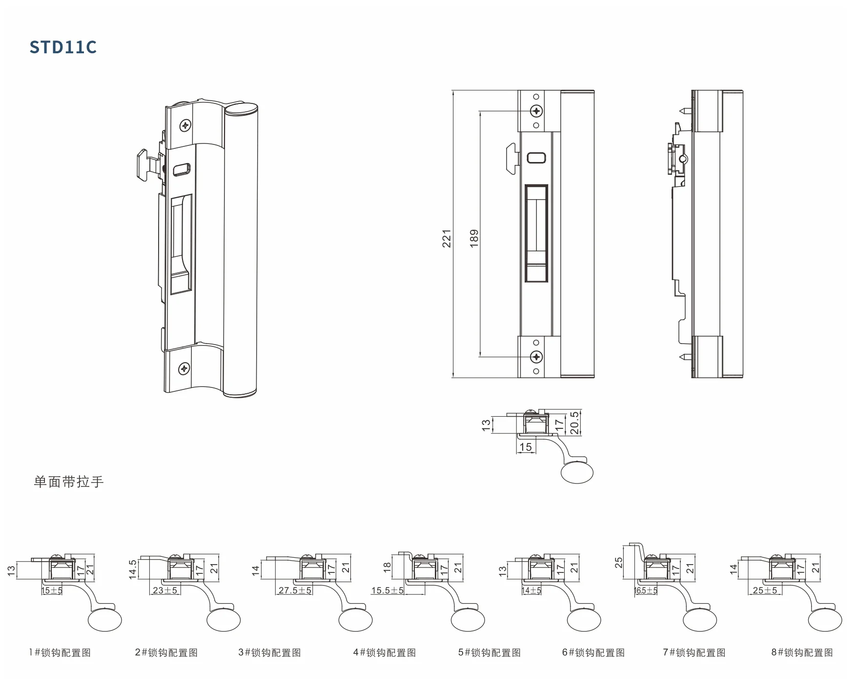 Original factory technical drawing for std11c-strip-lock (factory drawing)