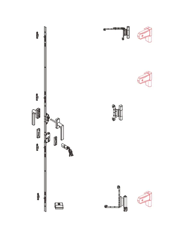 Casement door system Casement door hardware