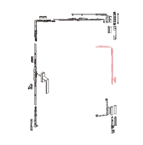Inward casement window system Inward-opening casement hardware